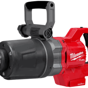 Milwaukee M18 impact wrench for M16 and M20 screw piles, heavy-duty construction tool.