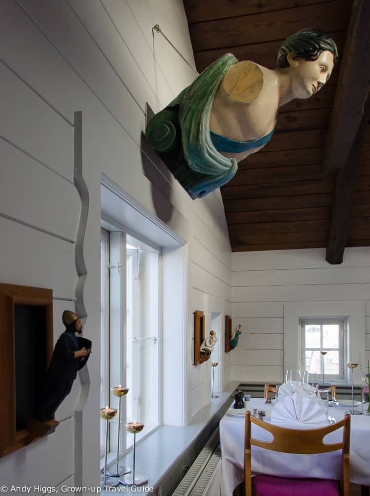 Pakhuset restaurant figureheads, Skagen, Denmark