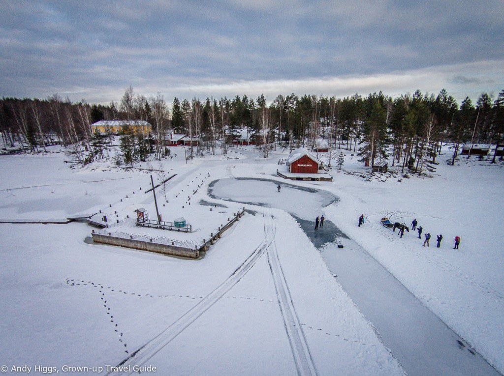 Aerial from over water