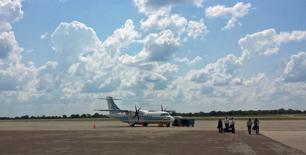 Air Botswana plane after landing