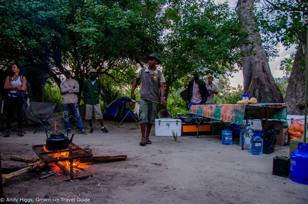 Arrival in camp