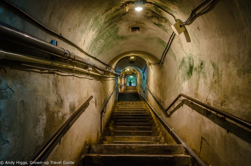 Inside the former Japanese Navy Headquarters bunker in Naha City, Okinawa, Japan