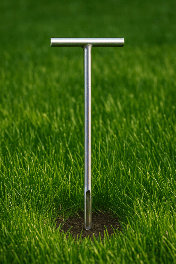 soil probe to check how far moisture has penetrated