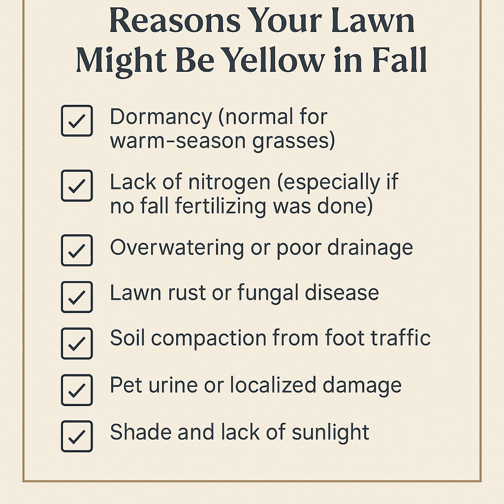 reasons why lawn turns yellow in fall