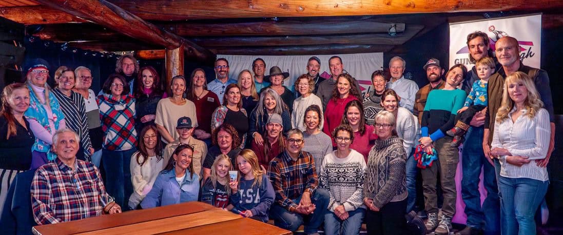 A large group of people at the Gunnison Tough Community Dinner.