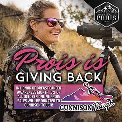 Prois Hunting is giving back 5% of October online sales to Gunnison Tough.