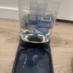 a dog gravity water bowl in home