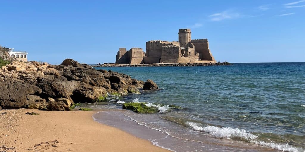 Castle by the beach and sea