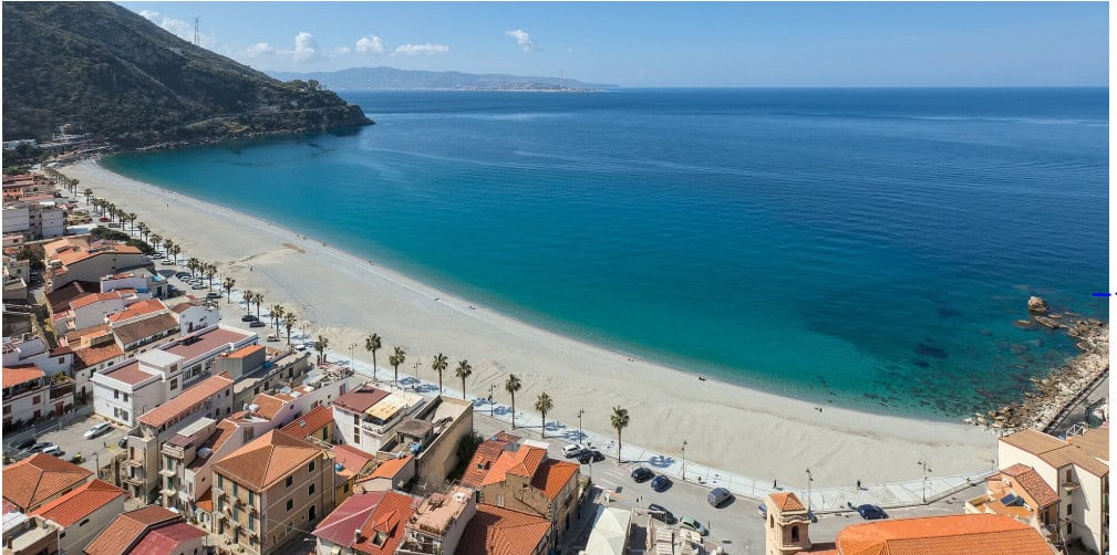 Coastal view with clear blue water