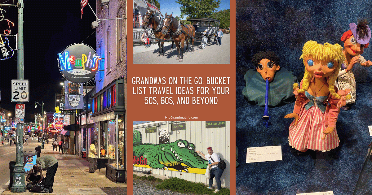 Colorful nightlife street scene with neon signs and bustling crowd, showcasing entertainment and vibrant atmosphere for hip grandma travel adventures.