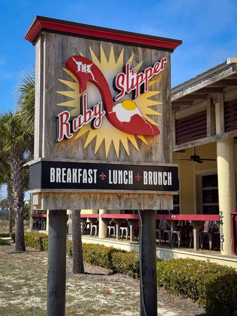 Ruby Slipper restaurant sign in Gulf Shores, Alabama