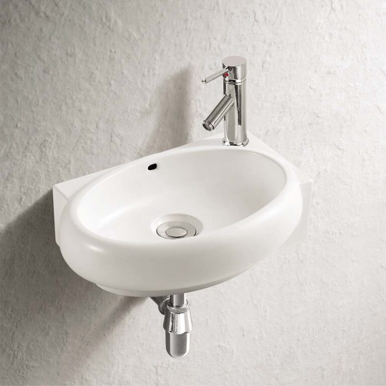כיור דגם ענת חרס מונח תלוי 40X28X12 ס"מ כיור יחיד גמיש התקנה רב תכליתי