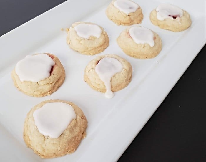 Plate of thumbprint cookies