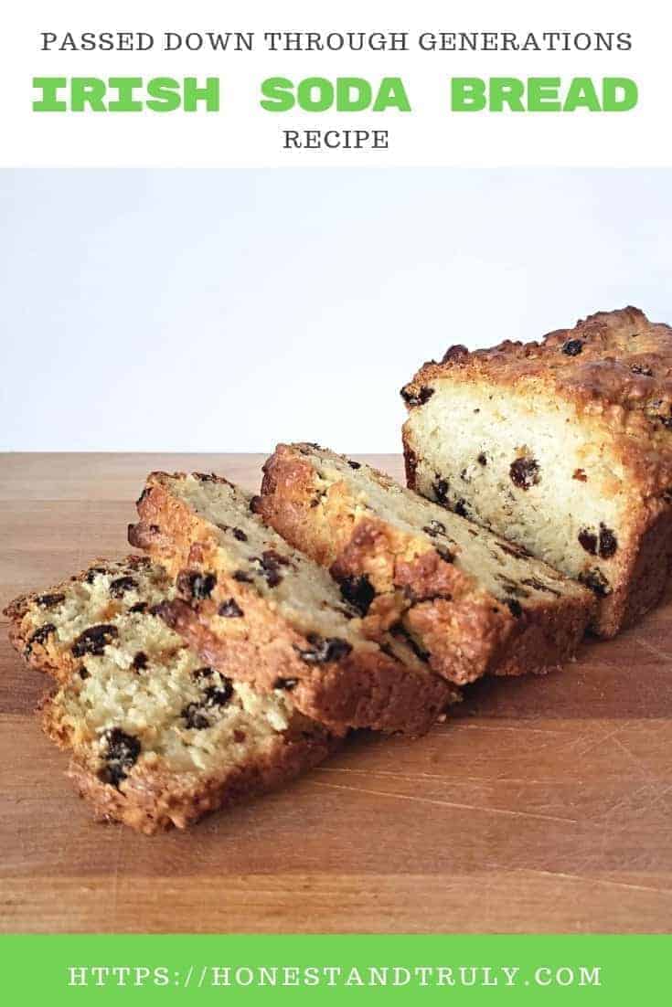 Traditional Irish soda bread recipe. Make this delicious quick bread for St Patrick's Day or any time of year. It's a delicious breakfast bread, after school snack, or simple dessert. #irishsodabread #quickbread #stpatricksday #easyrecipes