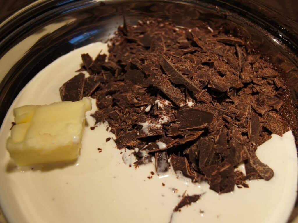 Image shows decadent hot chocolate ingredients.
