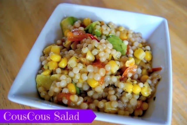 bowl of avocado and couscous salad