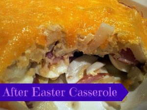 Delicious casserole that uses up your Easter leftovers: take that leftover ham and your hard boiled eggs and create this delicious brunch casserole. Bonus? It's naturally gluten free. Easy cheesy brunch is ready in no time! #bruch #easter #casserole #hardboiled