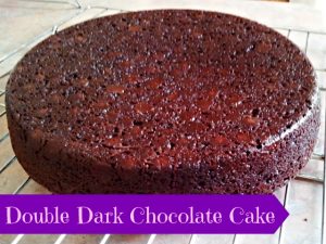 Double dark chocolate cake is a simple dessert recipe to make at home. This from scratch cake is easily made dairy free, and it has a secret ingredient for the perfect deep flavor. #doublechocolate #cake #fromscratch #easydessert