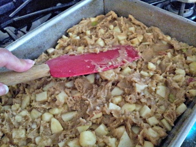 Your spatula will help distribute the batter once it's in the pan