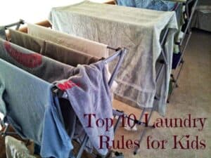 Laundry rules for kids when line drying