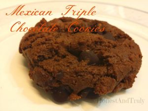 These triple chocolate cookies are fit for any chocoholic. In addition to the deep chocolate flavor, the slight heat makes the perfect complement for these soft and chewy cookies. #chocolate #spicy #cookies #fromscratch