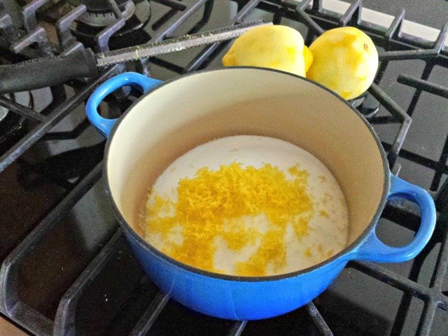 Zest lemons straight into the pot