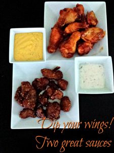 Two sauces for dipping hot wings