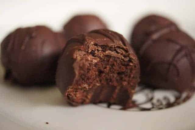 Brownie batter truffles on a plate