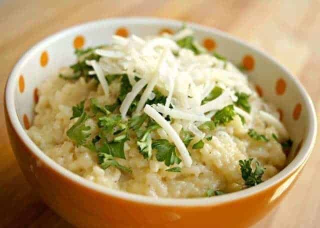 bowl of parmesan risotto