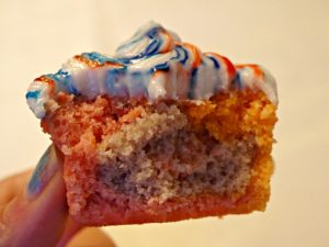 Inside the Kool-Aid cupcakes