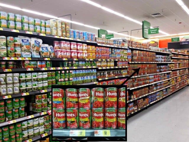Finding Hunts tomatoes at Walmart