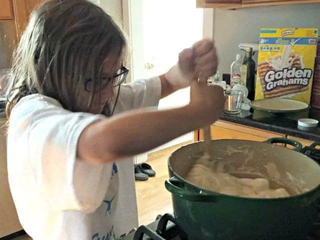 Mix marshmallows in your pot to melt