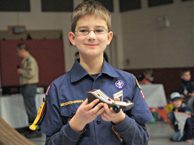 Proud Pinewood Derby Winner