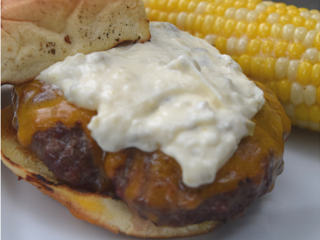Major chipotle burger closeup