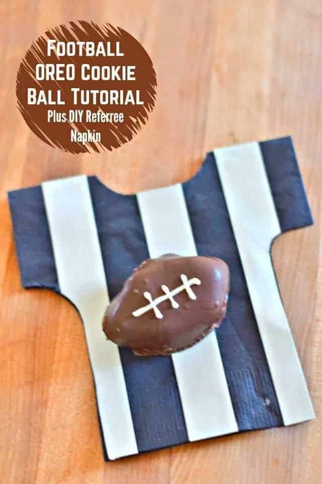 Football OREO Cookie Tutorial plus referree napkin