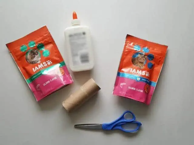 Items needed for DIY cat treat dispenser