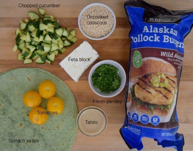 Ingredients for Mediterranean wraps