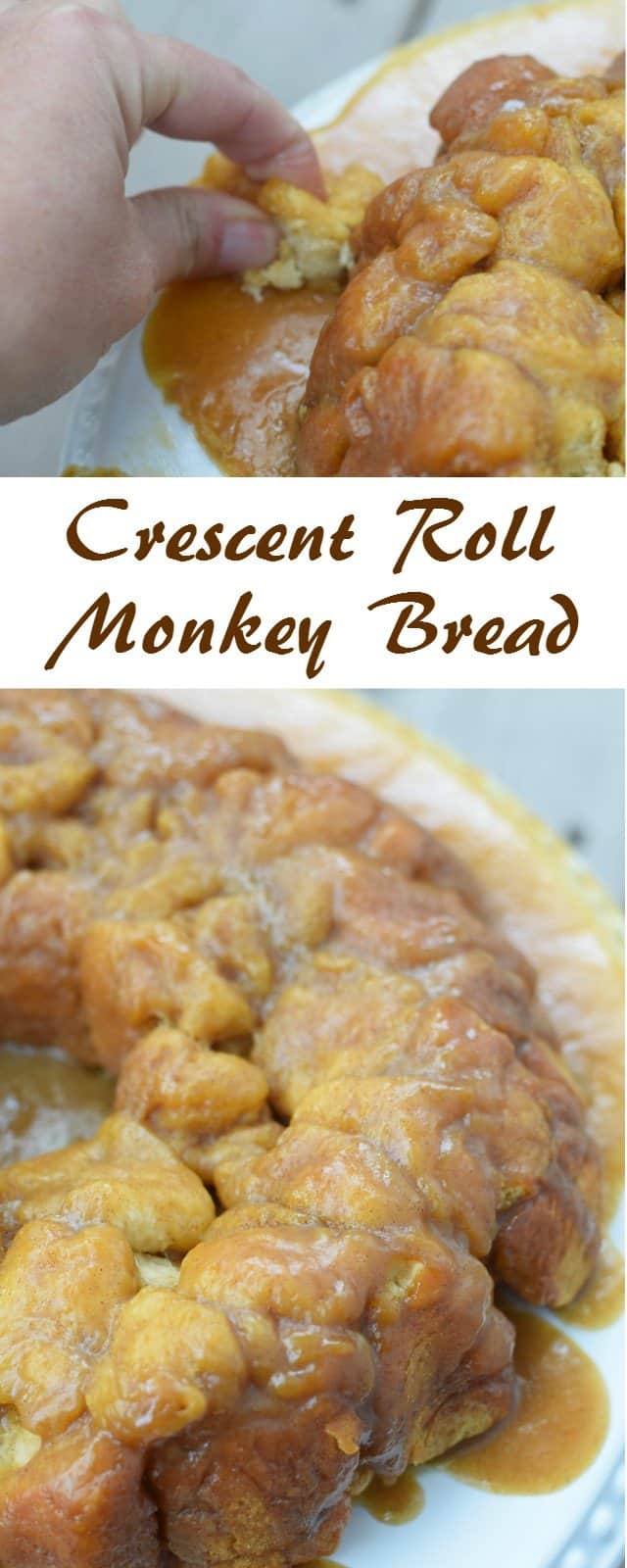 Delicious and easy crescent roll monkey bread recipe. This comes together quickly for a special occasion breakfast for company or a fun weekend treat for your family brunch. 