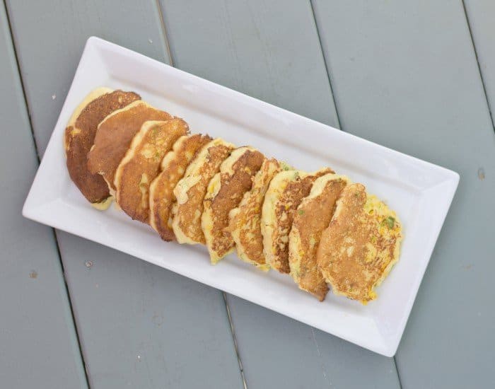 Enjoy a platter of corn fritters