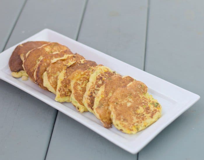 Platter of corn fritters