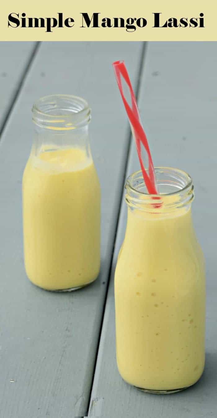 Simple mango lassi recipe for a refreshing summer drink. Healthy breakfast smoothie alternative or enjoy with spicy Indian food. Best of all, it's gluten free and ready in minutes - no sugar added, just use a little honey.
