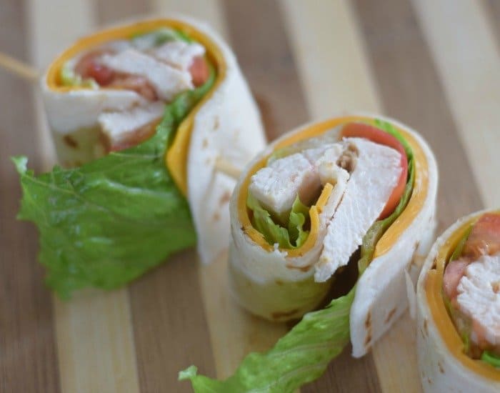 Delicious pinwheel chicken taco wraps
