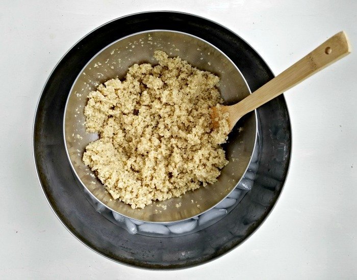 Cool quinoa quickly with an ice bath