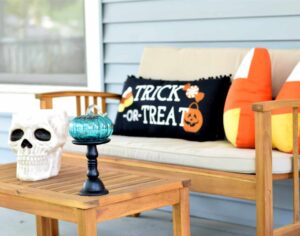 Halloween night candy decor for trick or treaters