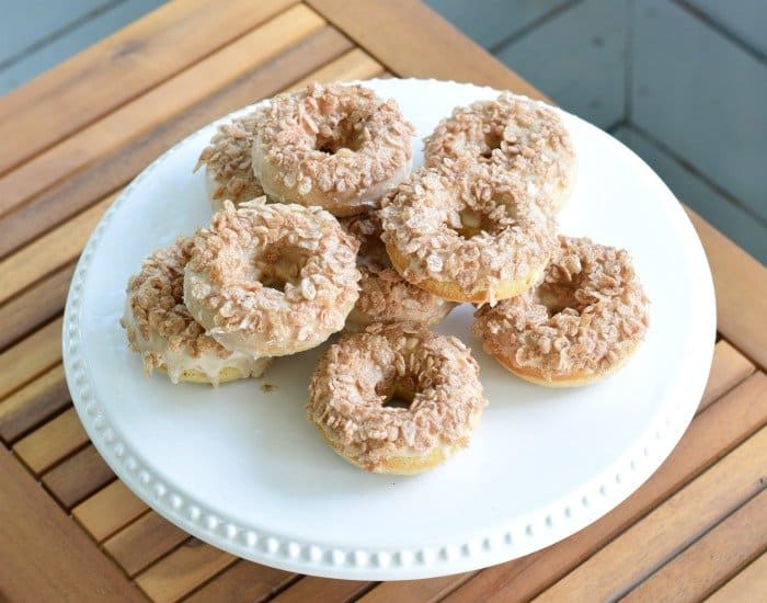 Plate of easy homemade doughnuts