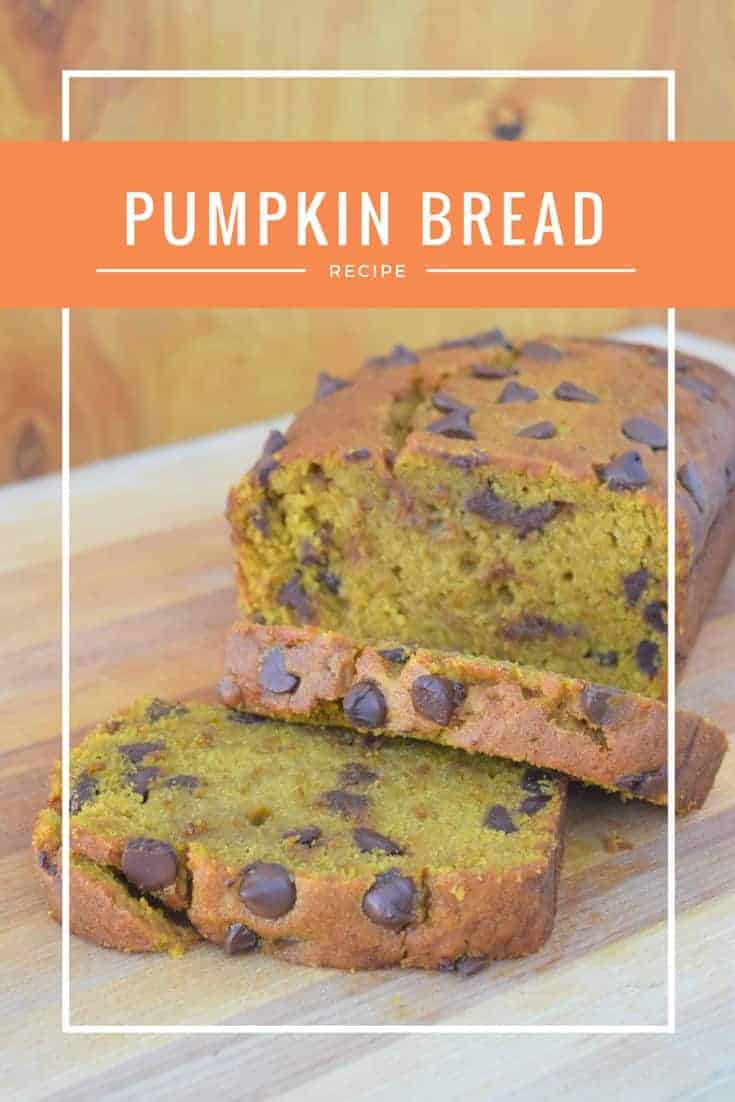 Simple chocolate chip pumpkin bread recipe from scratch using no butter for a delicious breakfast recipe