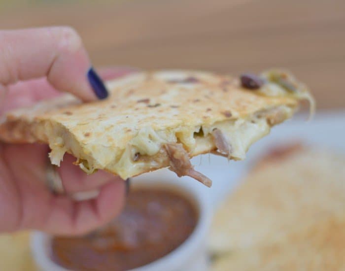 Yummy carnitas stuffed quesadillas