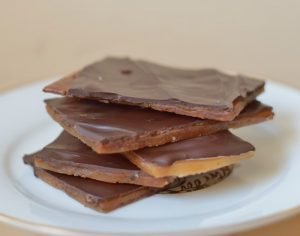 Plate of nut free English toffee
