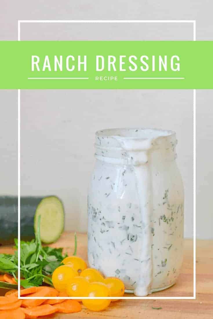 Simple homemade ranch dressing recipe made with Greek yogurt for a healthier salad dressing. Gluten free and a perfect dip, too!