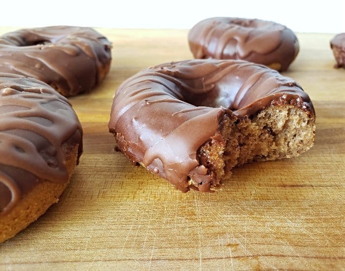 Bite of a mocha donut
